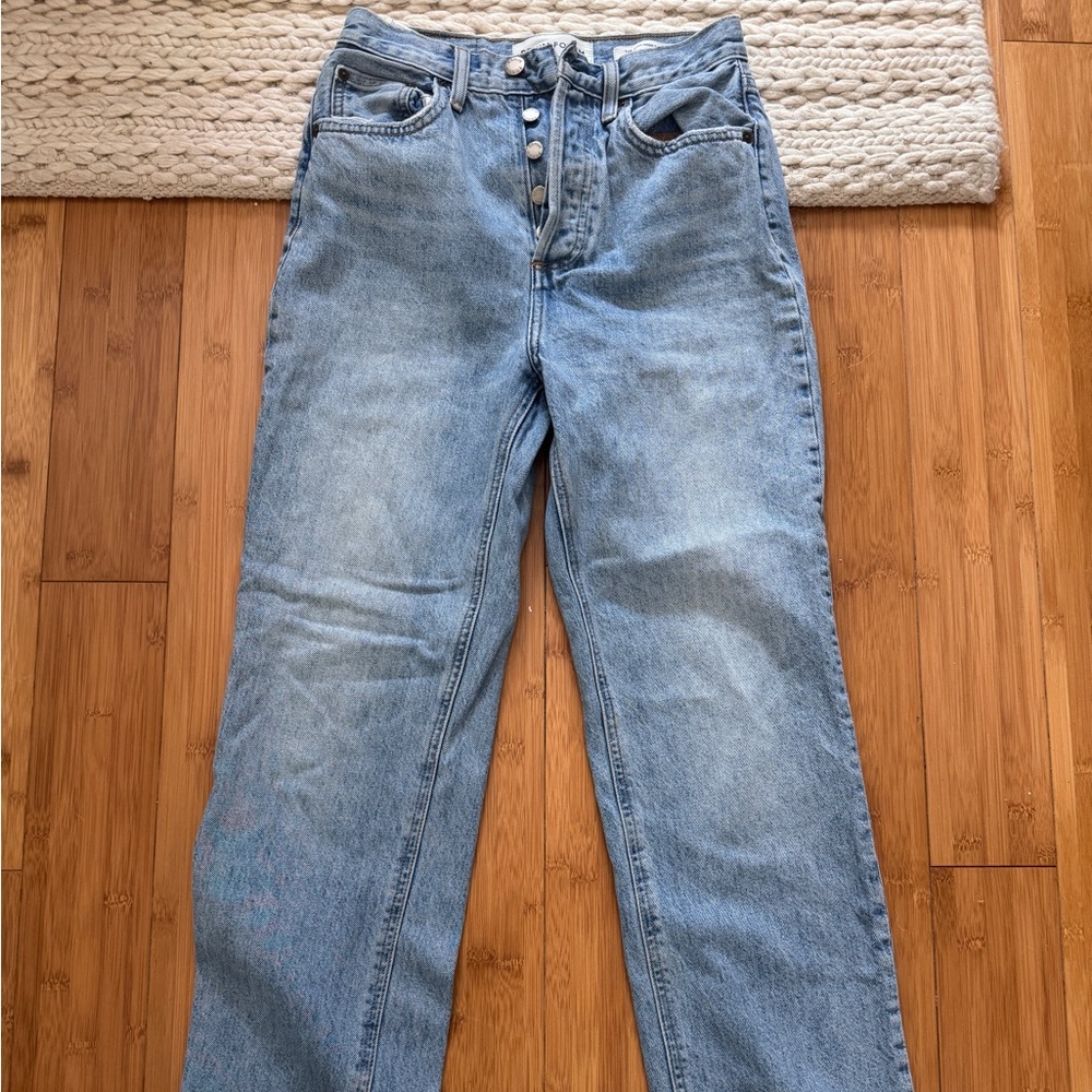 Denim Forum ARITZIA Light Blue Straight Leg Jeans 23W